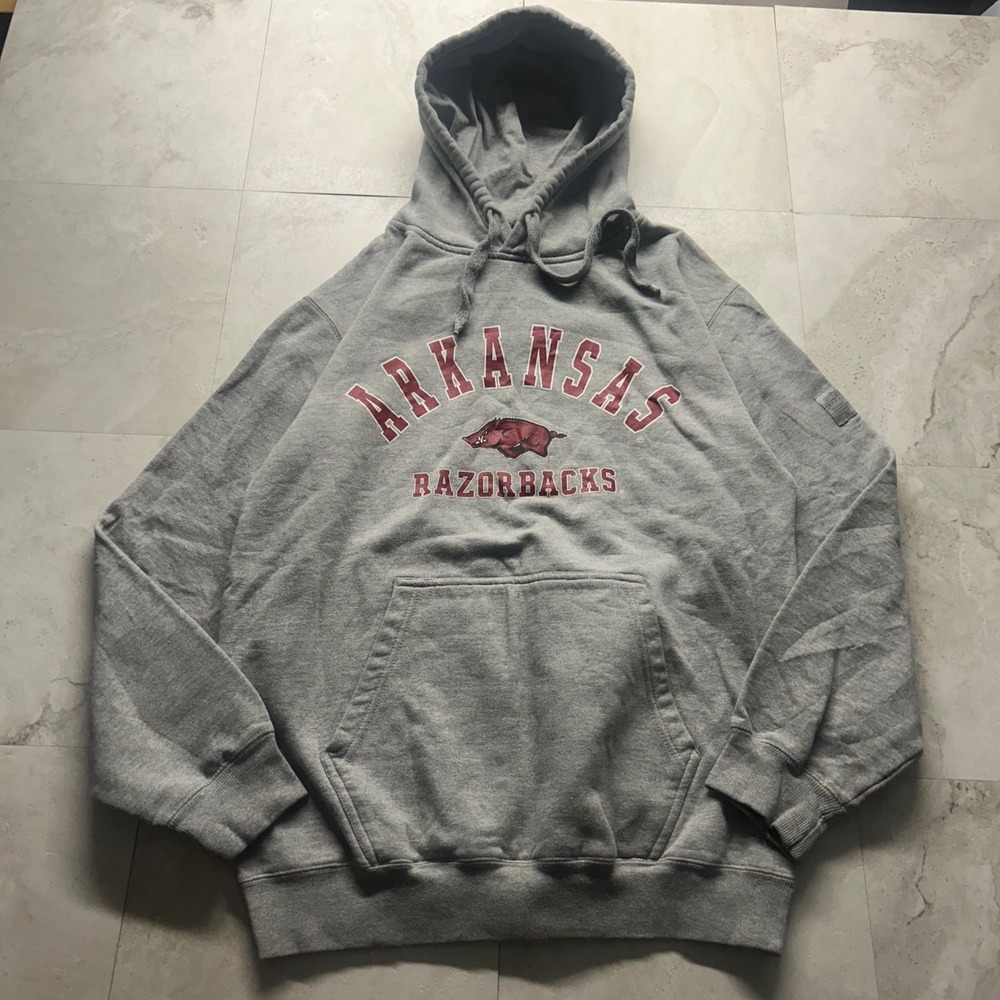 Colosseum Arkansas Razorbacks Hoodie Gray Mens Large NCAA College Sweatshirt